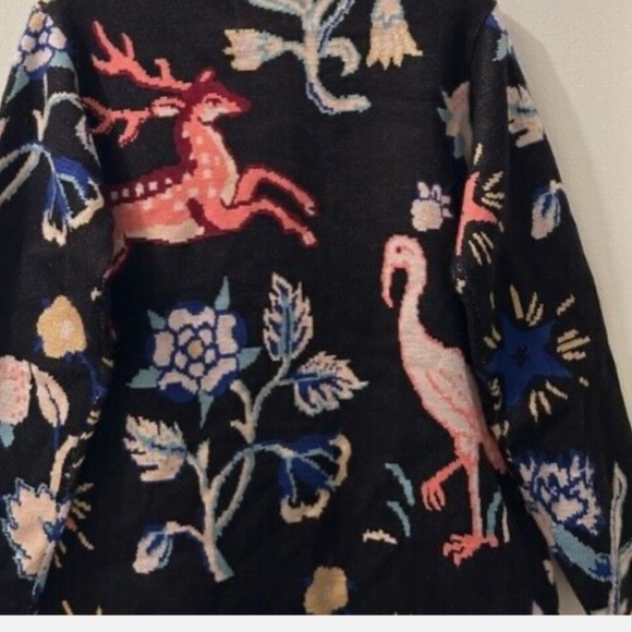 Folkloric flamingo Anthropologie deer sweater jacket - Picture 6 of 12